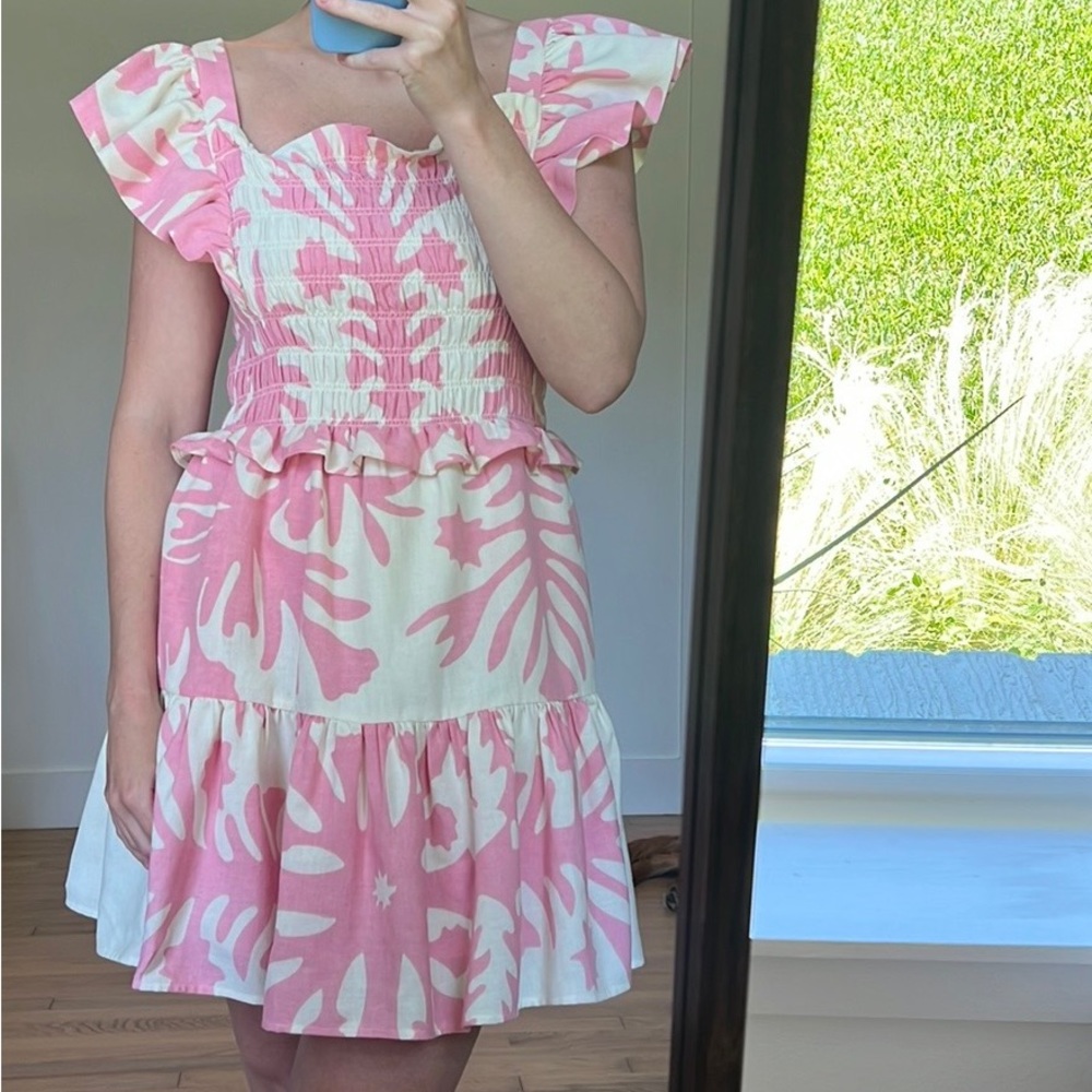 Sea Henrietta Print Short Sleeve Smocked dress, worn once